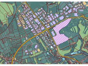 bio pole emprise geo zone hachurée