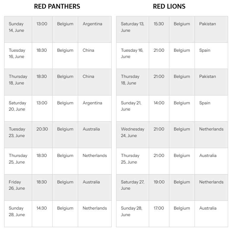 Calendrier Pro league