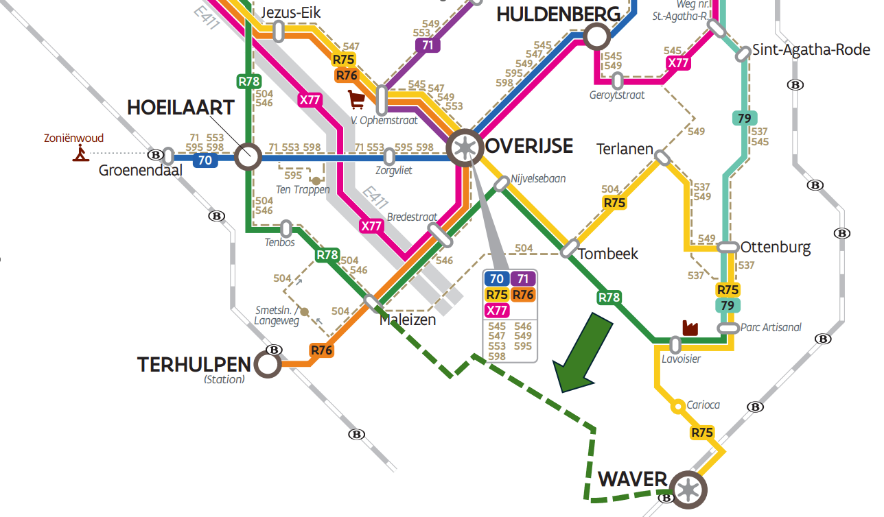 Ligne R78 De Lijn - carte