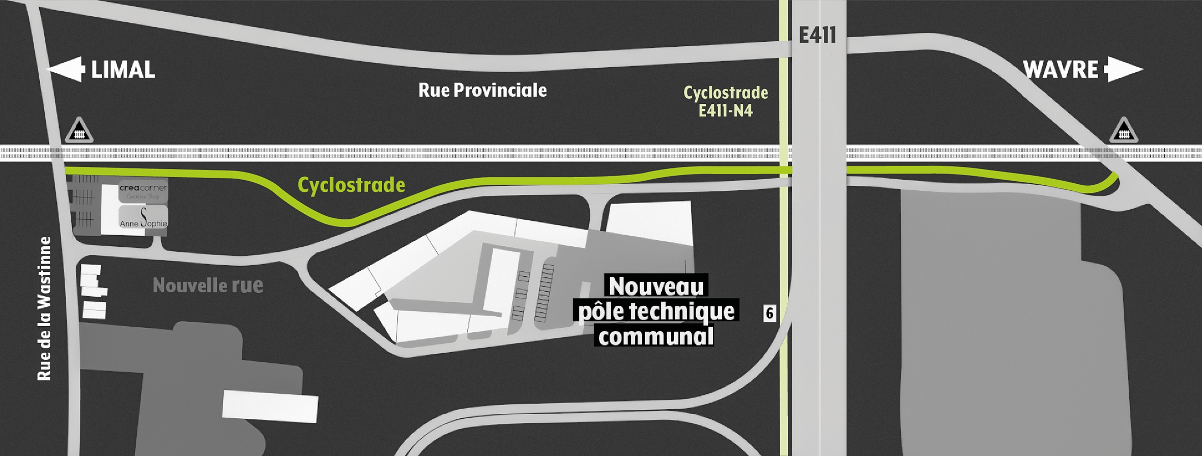 Wastinne - plan cyclostrade BJW236