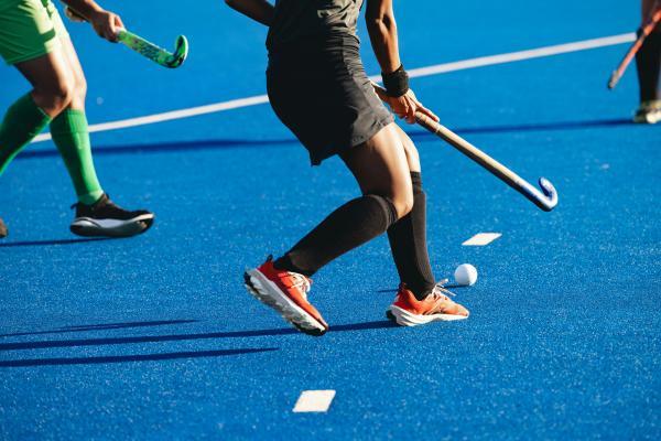 Hockey femme terrain bleu