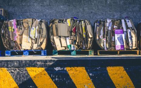 palette déchets cartons