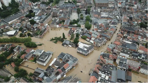 inondations 2021 vue aérienne centre-ville