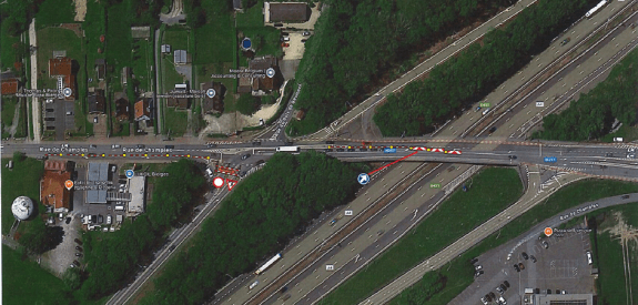 Rue de champles - entrée autoroute fermée